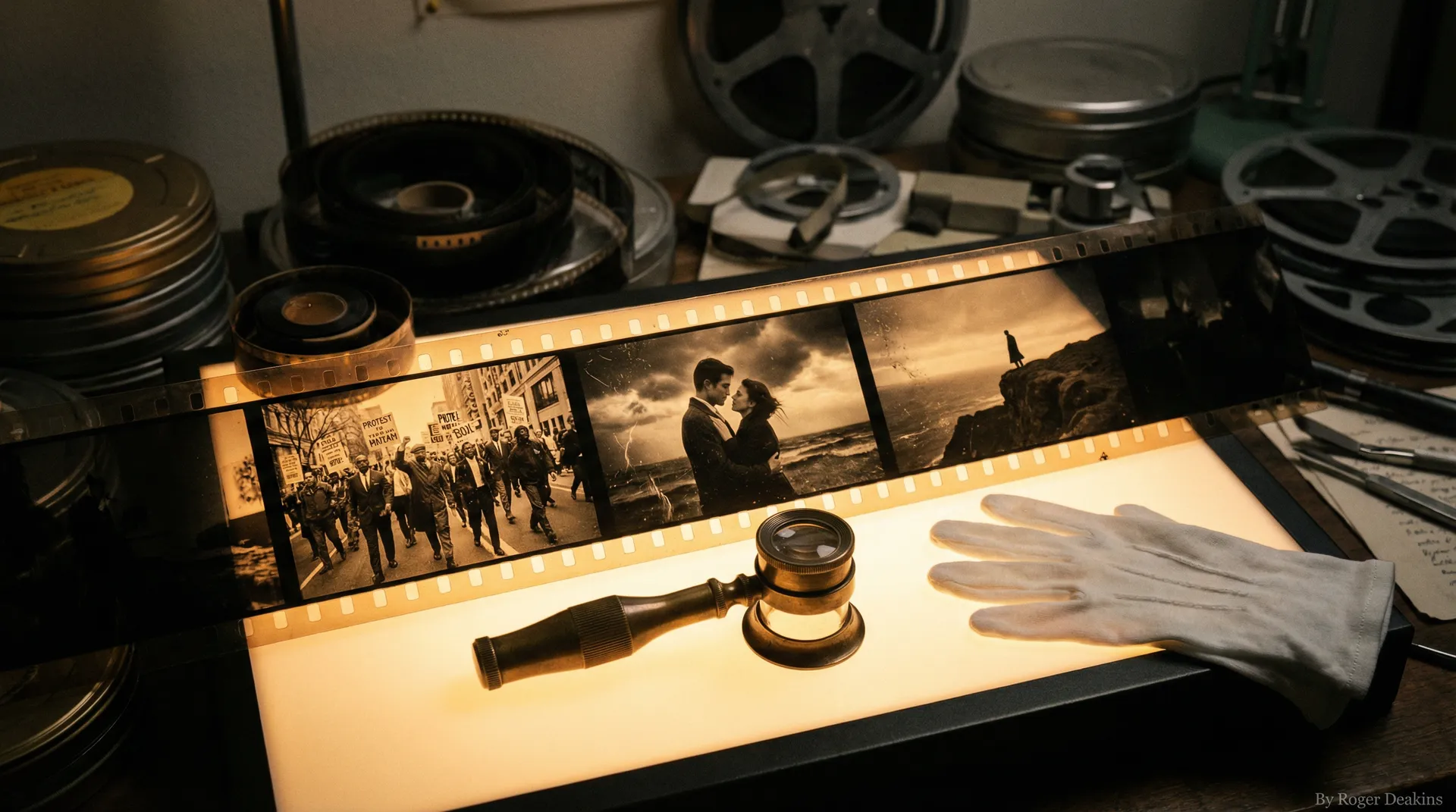 胶片时光机 经典胶片档案 - 光桌上的35mm胶片